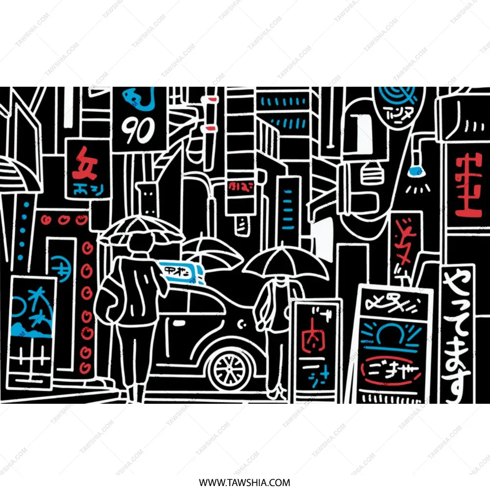 Futuristic Urban Street Scene Wall Art product