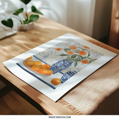 Orange Flowers Photographic Print, Floral Still Life Art, Orange Decor, Botanical Print, Home Decor, Kitchen Art Print, Wall Decor - Tawshia