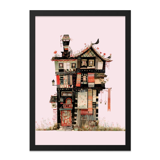 Quirky House Wall Art, Unique Building Print, Whimsical Home Decor, Eclectic Art, Colorful House, Fantasy Architecture Art - Tawshia