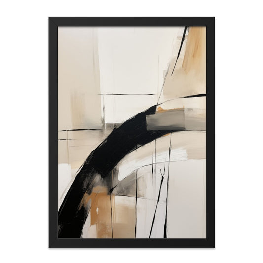 Modern Abstract Wall Art, Minimalist Art Print, Beige Black Painting, Contemporary Home Decor, Gallery Wall Art, Neutral Color Art - Tawshia