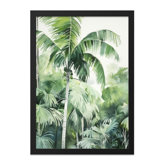 Tropical Palm Tree Wall Art, Watercolor Palm Painting, Green Palm Print, Botanical Art Print, Jungle Landscape Art, Home Decor (136 - Tawshia