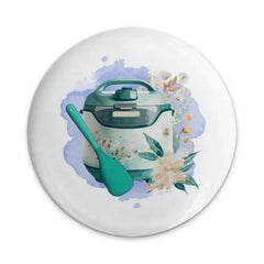 Instant Pot Pinback Button, Kitchen Appliance Badge, Chef Gift, Floral Pressure Cooker, Cooking Lover Button, Foodie Accessory - Tawshia