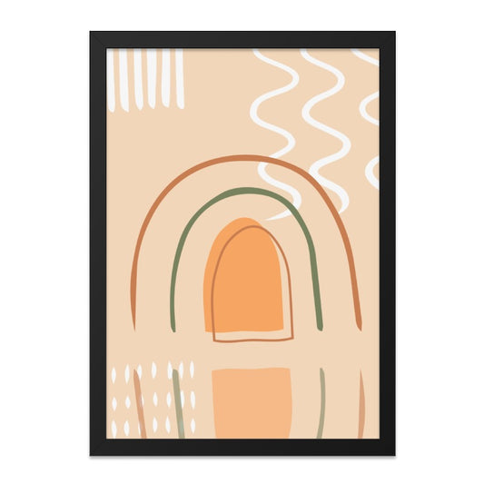 Boho Abstract Wall Art, Modern Rainbow Print, Minimalist Art Decor, Neutral Tones Artwork, Geometric Shapes Poster, Trendy Home Gift - Tawshia