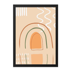 Boho Abstract Wall Art, Modern Rainbow Print, Minimalist Art Decor, Neutral Tones Artwork, Geometric Shapes Poster, Trendy Home Gift - Tawshia