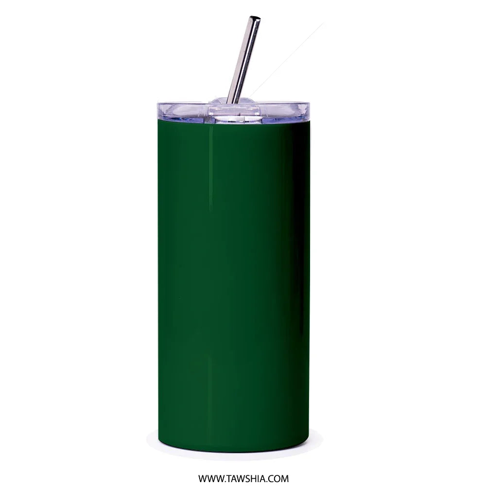 Dark Green Sleek Tall Tumbler with Straw product