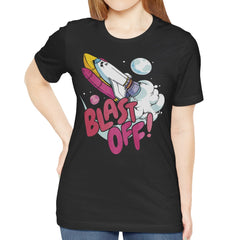 Blast Off Rocket Spaceship Graphic Tee product type