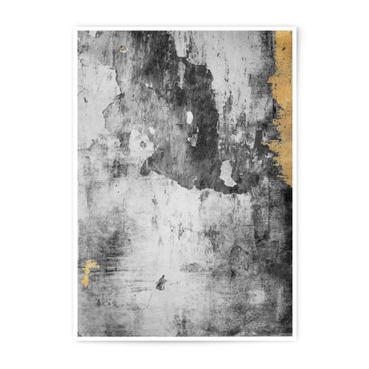 Textured Wall Photographic Print, Abstract Black and White Wall Art, Rustic Decor, Modern Photo Print, Home Decor, Gold Accent Print - Tawshia
