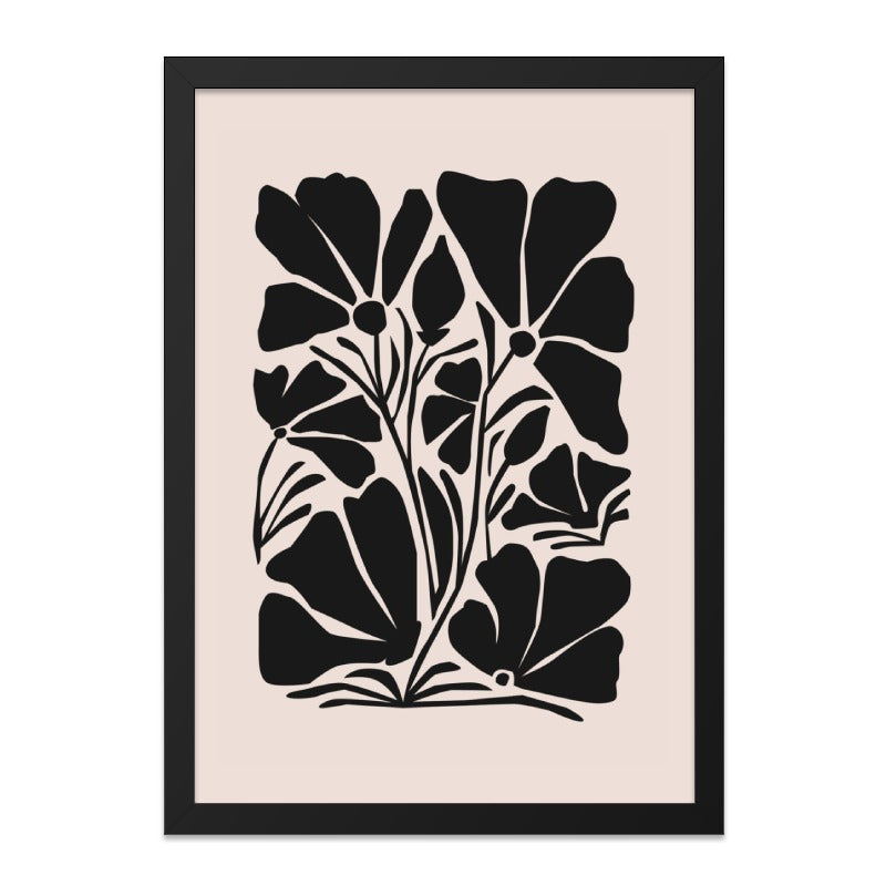 Abstract Floral Wall Art, Modern Flower Print, Black and White Botanical Decor, Minimalist Art, Home Decor Wall Art - Tawshia