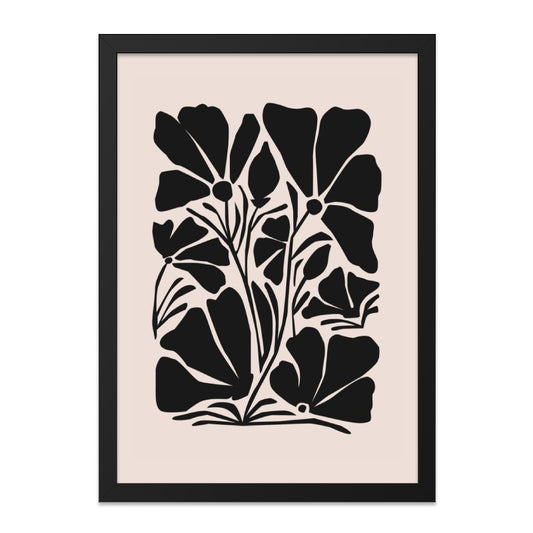 Abstract Floral Wall Art, Modern Flower Print, Black and White Botanical Decor, Minimalist Art, Home Decor Wall Art - Tawshia