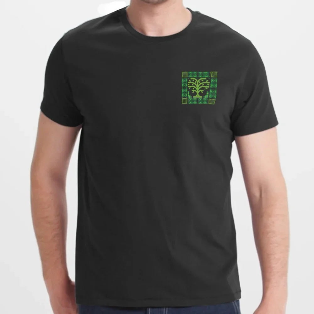 Stylish Black Tee with Green Chest Design product