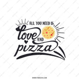 Love and Pizza Tote Bag, Funny Foodie Gift, Pizza Lover Present, Cute Graphic Bag, Reusable Shopping Bag, Everyday Tote, Pizza Art Design - Tawshia
