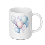 Balloons Mug, Watercolor Balloons Design, Party Mug, Celebration Mug, Birthday Mug, Pastel Balloons Mug, Unique Mug, Gift Mug - Tawshia