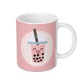 Kawaii Bubble Tea Mug, Cute Boba Drink Mug, Trendy Pink Aesthetic, Unique Gift Idea, Novelty Tea Cup, Beverage Mug - Tawshia