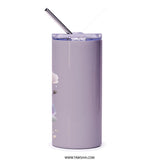 Lavender Floral Tumbler, Flower Tumbler with Straw, Botanical Tumbler, Purple Flower Gifts, Gift for Her, Elegant Tumbler, Drinkware - Tawshia