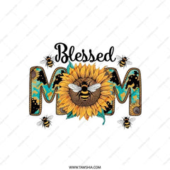 Blessed Mom Pillow, Sunflower Bee Pillow, Mothers Day Pillow, Gift for Mom Pillow, Decorative Pillow, Home Decor Pillow - Tawshia