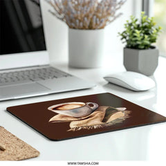 Coffee Art Mouse Pad, Latte Art, Cozy Desk Decor, Home Office Gift, Cute Mousepad, Coffee Lover Gift, Aesthetic Mouse Mat, Desk Accessories - Tawshia