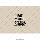Eat Sleep Cruise Repeat Tumbler, Cruise Life, Vacation Mode, Gift for Cruisers, Cruise Lover Gift, Cruising Tumblers, Boating Tumblers - Tawshia