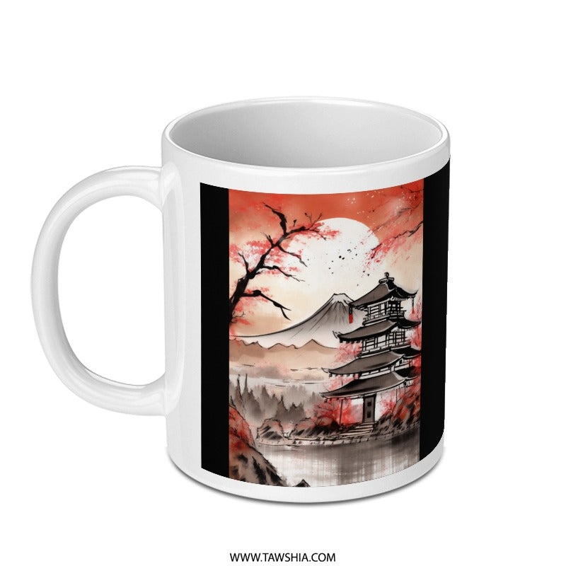 Beautiful Japanese Temple Scene Coffee Mug product