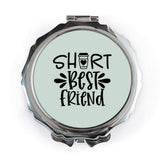 Short Best Friend Pocket Mirror, Cute Friendship Gift, Coffee Pocket Mirror, Fun Travel Mirror, BFF Gift Idea, Compact Mirror - Tawshia