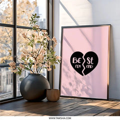 Best Friend Heart Wall Art, Friendship Print, Bestie Gift, Sister Gift, Soul Sister Decor, Cute Wall Decor, Home Decor, Room Decor - Tawshia