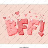 BFF Mouse Pad, Best Friends Forever, Pink Hearts Decor, Cute Desk Accessory, Gift for Bestie, Girly Aesthetic, Trendy Office Decor - Tawshia