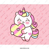 Cute Unicorn Mouse Pad, Kawaii Heart, Cartoon Unicorn, Pink Mousepad, Office Decor, Desk Accessories, Magical Unicorn Gift, Gaming Mouse Pad - Tawshia