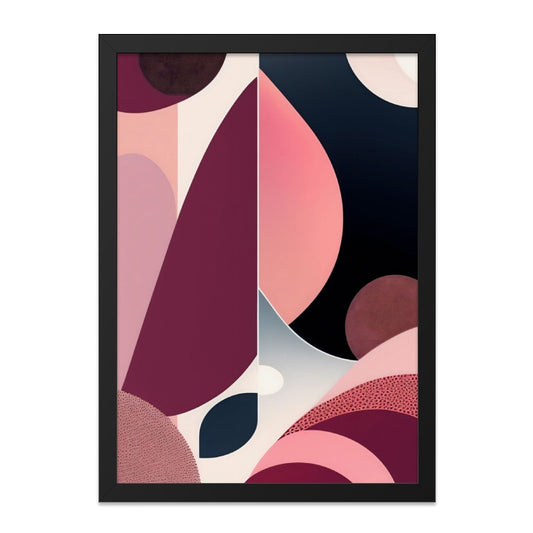 Abstract Shapes Wall Art, Geometric Art Print, Modern Art Decor, Pink and Burgundy Art, Contemporary Wall Decor, Home Art Prints - Tawshia
