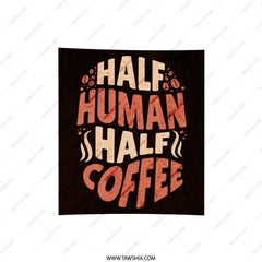 Half Human Half Coffee Pillow, Coffee Lover Gift, Coffee Addict, Home Decor, Office Decor, Funny Pillow, Gift Idea, Unique Pillow Design - Tawshia
