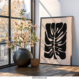 Monstera Leaf Wall Art, Minimalist Plant Print, Black and Beige Art, Modern Home Decor, Botanical Illustration, Tropical Leaf Art, Home - Tawshia