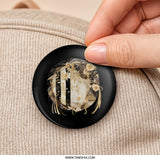 Floral Stripe Pinback Button, Decorative Button, Art Pin, Flower Art Button, Aesthetic Button, Unique Gift, Button For Backpack, Jacket - Tawshia