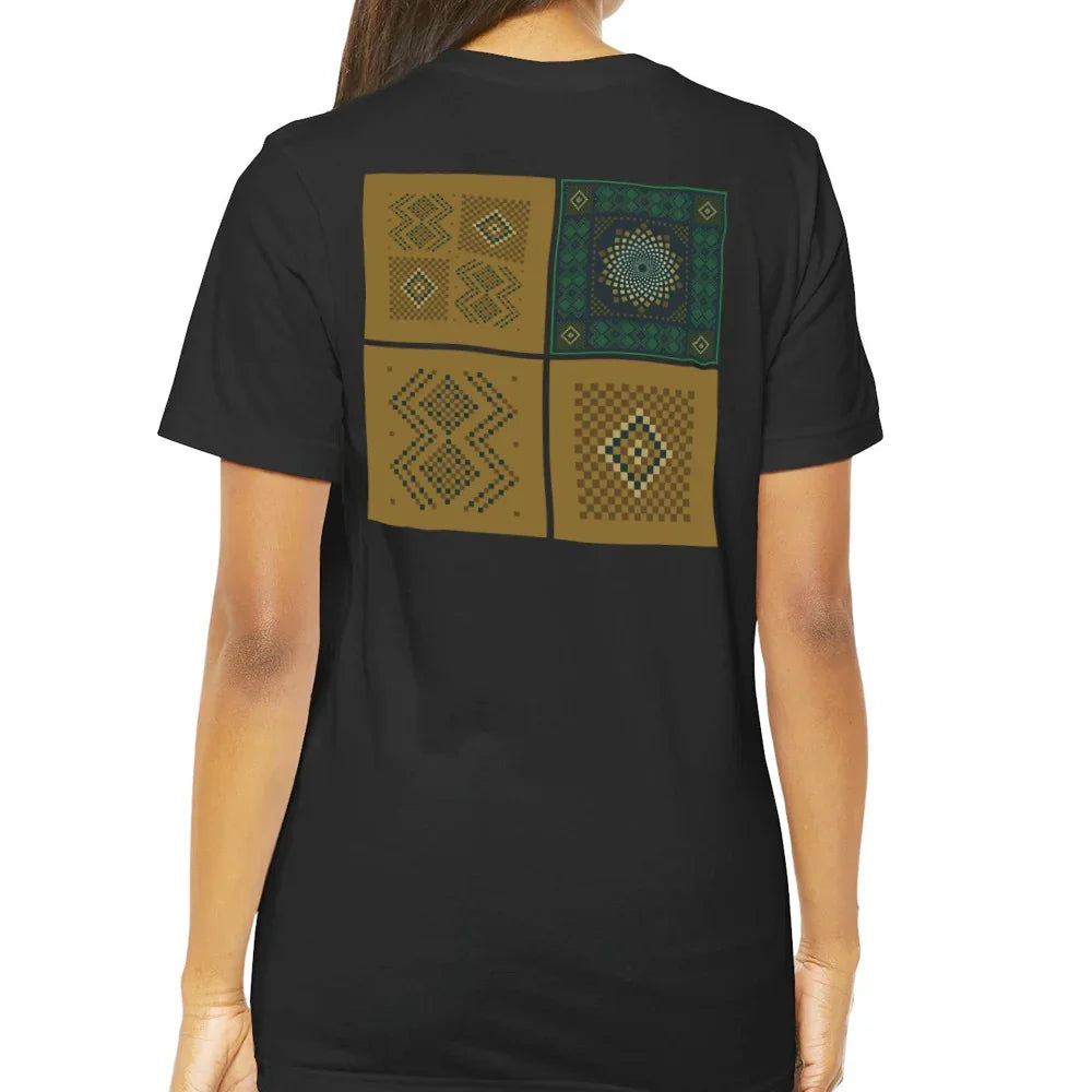Geometric Patterned Squares Back Print T-Shirt product
