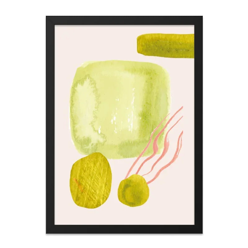 Abstract Wall Art Print, Modern Art Painting, Yellow and Pink Art, Home Decor, Minimalist Wall Art, Geometric Shapes Artwork - Tawshia