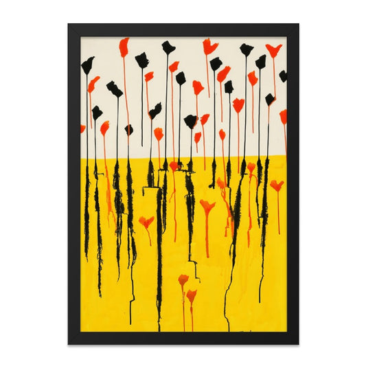 Abstract Floral Wall Art, Red Black Flowers Print, Modern Art Poster, Botanical Wall Decor, Unique Home Gift, Trendy Wall Art - Tawshia
