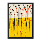 Abstract Floral Wall Art, Red Black Flowers Print, Modern Art Poster, Botanical Wall Decor, Unique Home Gift, Trendy Wall Art - Tawshia