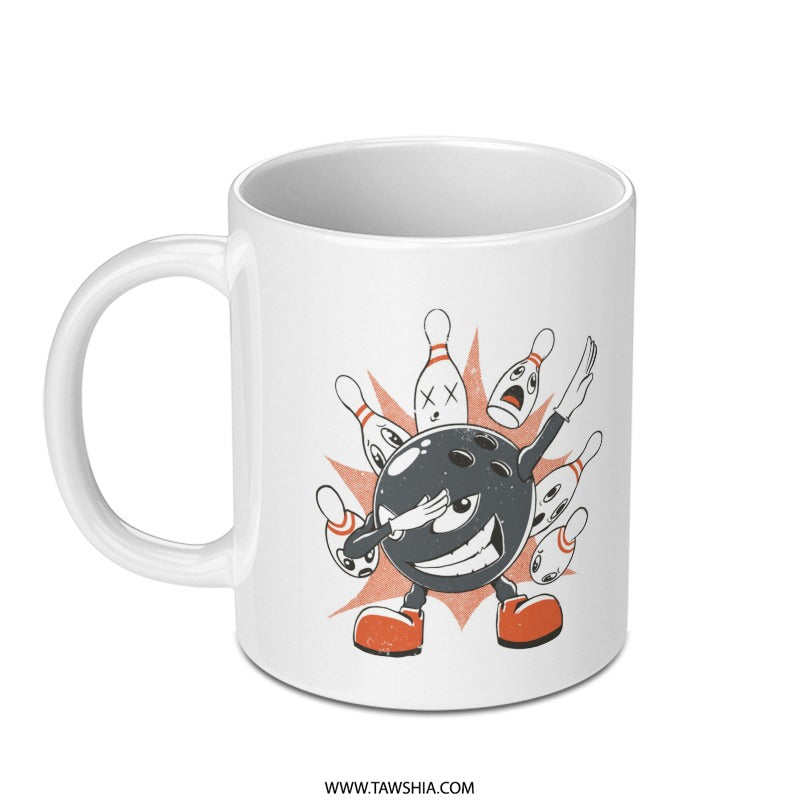 Bowling Pin Strike Character Design Mug Product