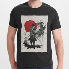Samurai Warrior with Red Sun Graphic T-shirt product type