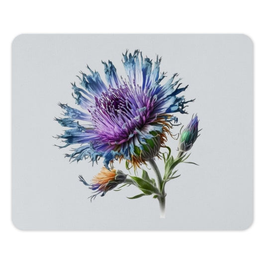 Floral Mouse Pad, Cornflower Mousepad, Purple Blue Flower, Nature Lover Gift, Unique Desk Accessory, Beautiful Floral Art - Tawshia