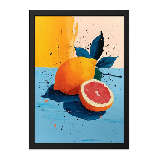 Citrus Wall Art, Orange and Grapefruit Print, Kitchen Wall Decor, Colorful Fruit Artwork, Modern Still Life Wall Art (139) - Tawshia