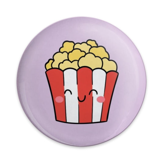Cute Popcorn Pinback Button, Kawaii Food Pin, Movie Night Gift, Aesthetic Pin, Trendy Pin, Food Lover Gift, Unique Lapel Pin - Tawshia