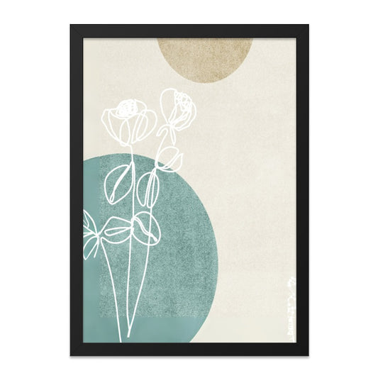 Minimalist Floral Wall Art, Boho Line Art Print, Botanical Art, Abstract Shapes Print, Modern Home Decor - Tawshia