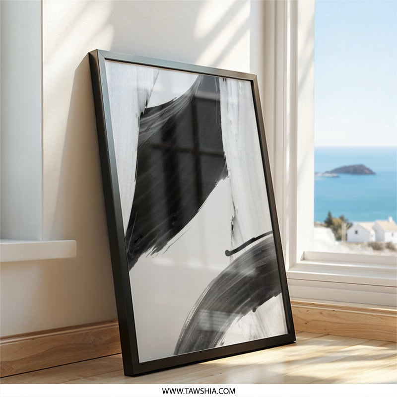 Abstract Wall Art, Black and White Print, Modern Art Decor, Minimalist Painting, Contemporary Art, Home Decor, Wall Hanging - Tawshia