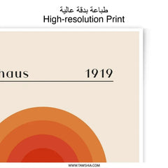 Bauhaus 1919 Photographic Print, Modern Art Print, Circle Geometric Print, Abstract Poster, Wall Art Decor, Minimalist Art Print - Tawshia