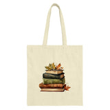 Book Lover Tote Bag, Autumn Leaves Tote, Fall Reading Tote, Library Book Bag, Teacher Tote Bag, Librarian Tote, School Tote, Bookish Tote - Tawshia