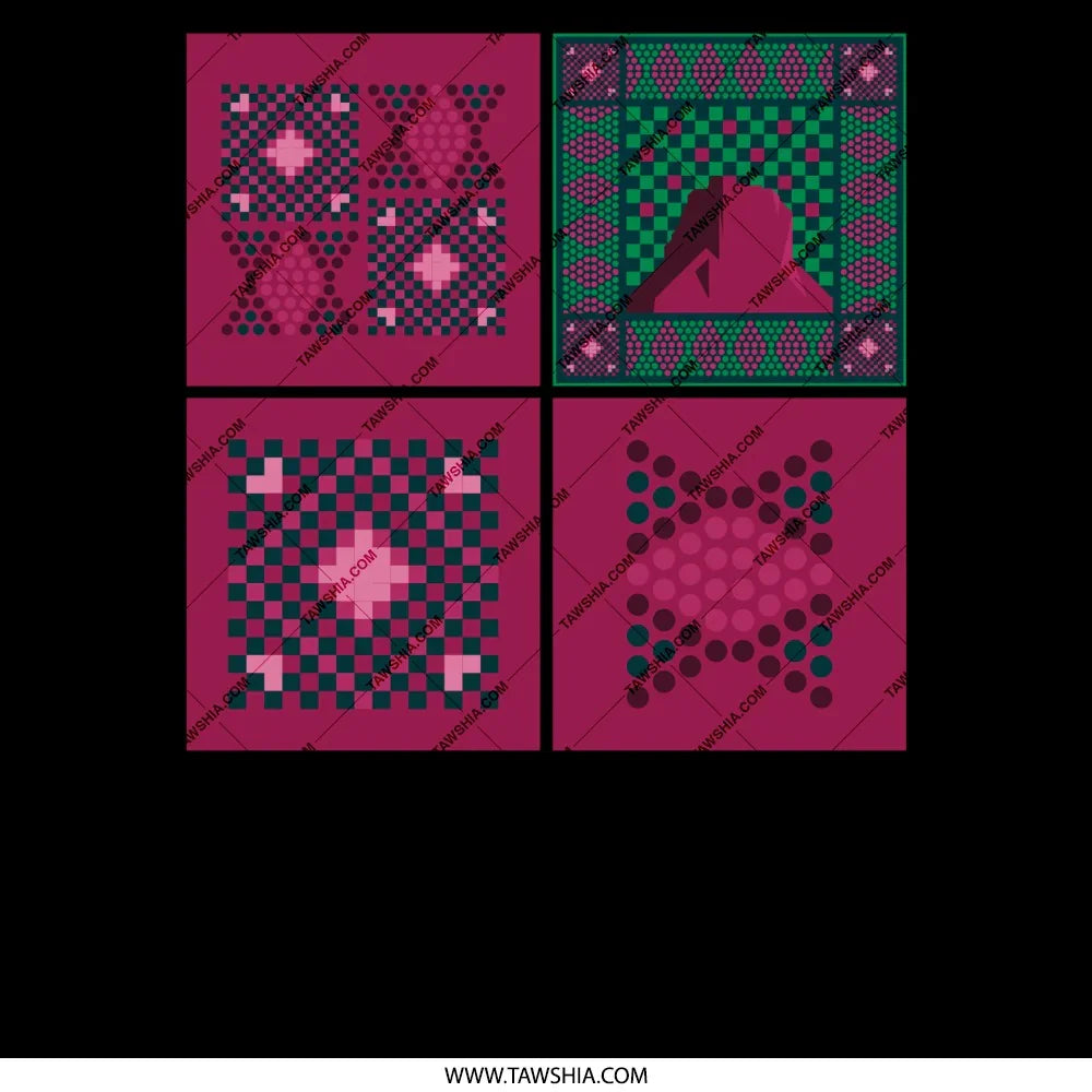 Vibrant Geometric Pattern on Burgundy Scarf product