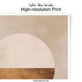 Abstract Geometric Photographic Print, Minimalist Art, Neutral Tones, Circle Shapes, Modern Wall Decor, Home Office Art, Stylish Living Room - Tawshia