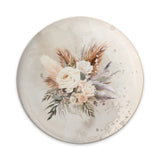Floral Pinback Button, Boho Chic Flowers Pin Button, Rose Bouquet Accessory, Elegant Design, Neutral Tone Button - Tawshia