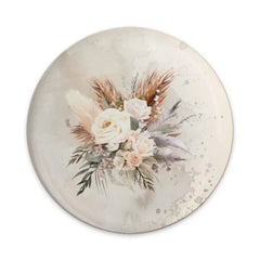 Floral Pinback Button, Boho Chic Flowers Pin Button, Rose Bouquet Accessory, Elegant Design, Neutral Tone Button - Tawshia