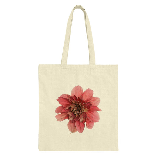 Floral Tote Bag, Botanical Print, Red Flower Art, Trendy Canvas Bag, Stylish Shopping Bag, Gift for Her, Nature Lover Tote, Everyday Carry - Tawshia