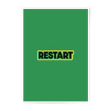 Restart Photographic Prints, Motivational Wall Art, Green Background, Simple Design, Unique Gift Idea, Office Decor, Home Improvement - Tawshia
