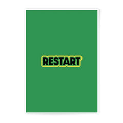 Restart Photographic Prints, Motivational Wall Art, Green Background, Simple Design, Unique Gift Idea, Office Decor, Home Improvement - Tawshia